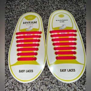 Hot pink rubber easy laces